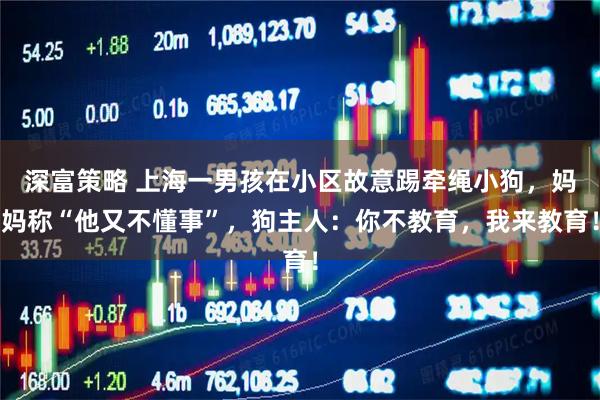 深富策略 上海一男孩在小区故意踢牵绳小狗,妈妈称“他又不懂事”,狗主人:你不教育,我来教育!